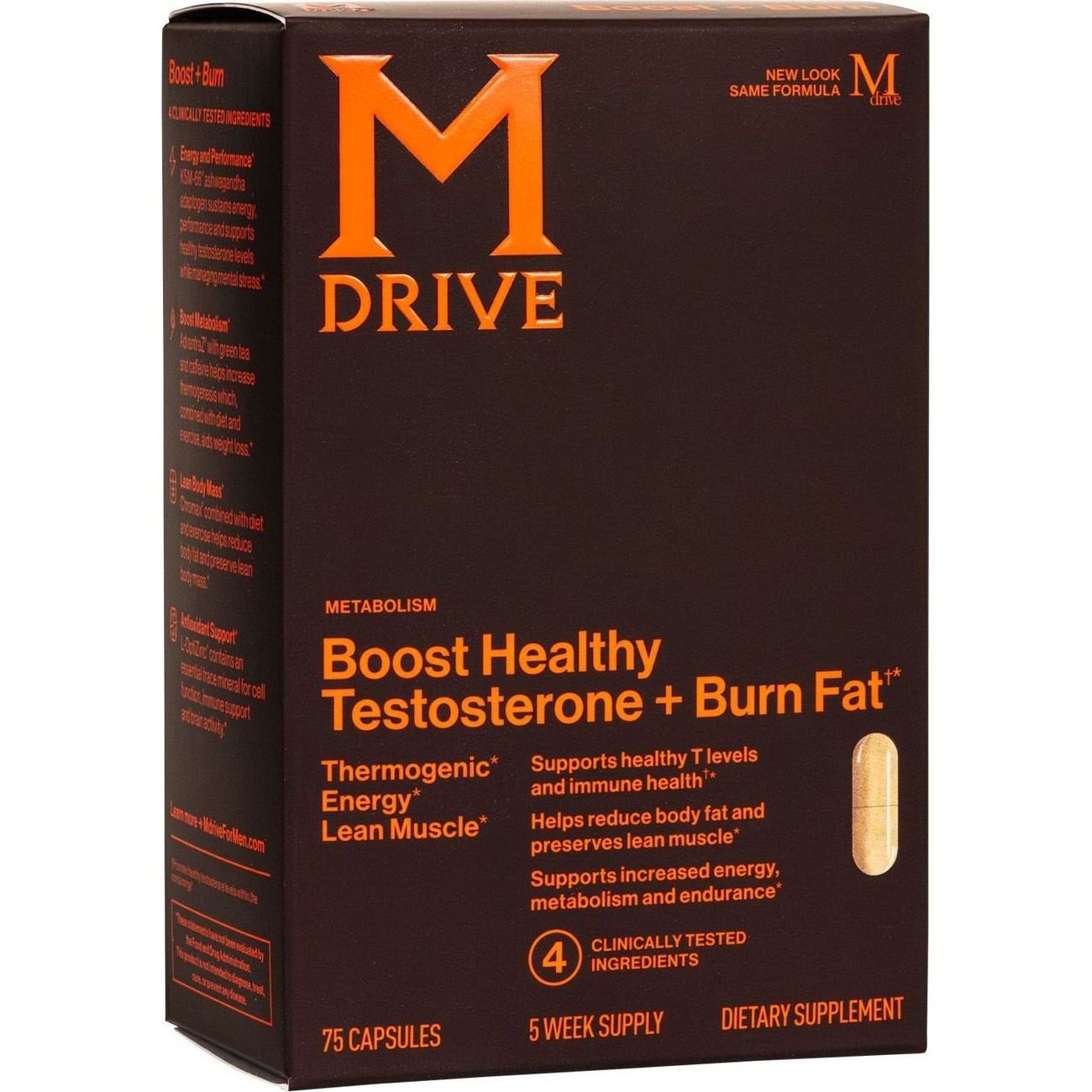 M Drive Boost Testosterone & Burn Fat Capsules