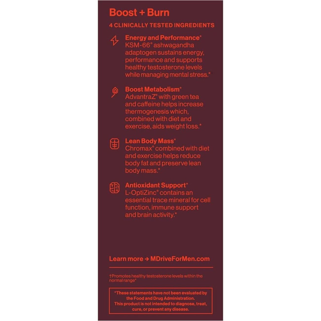 M Drive Boost Testosterone & Burn Fat Capsules