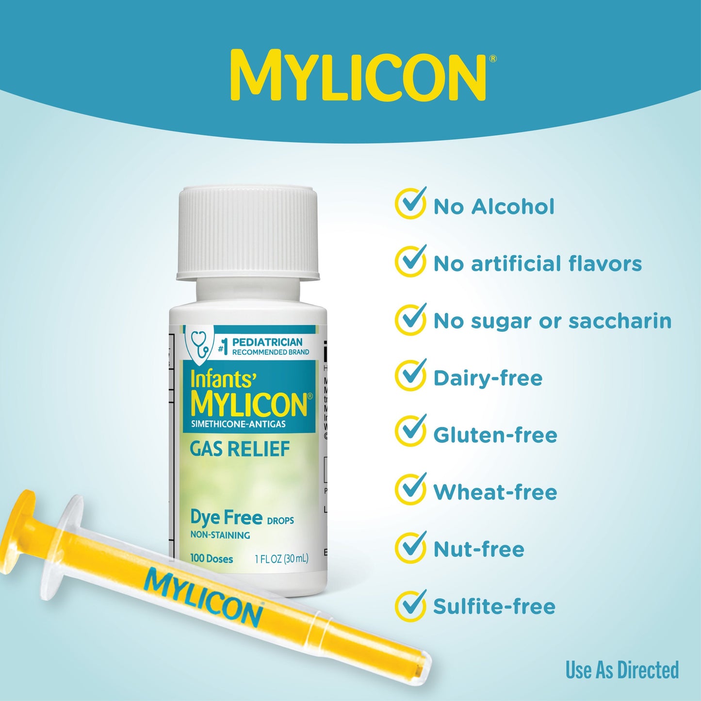 Mylicon Infants' Gas Relief Dye Free Drops