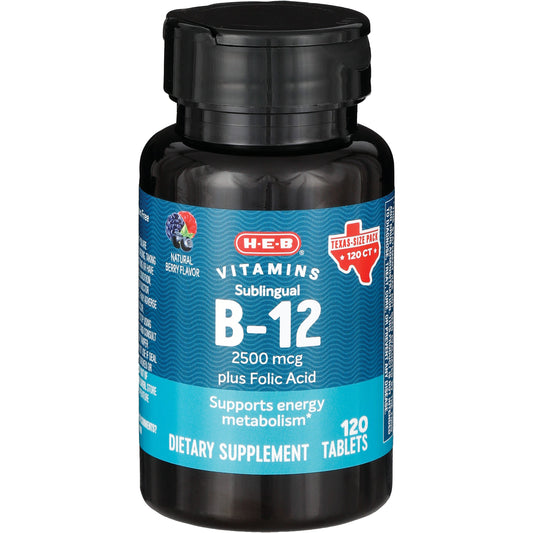 H-E-B Vitamins B-12 Sublingual 2,500 mcg Tablets - Texas-Size Pack
