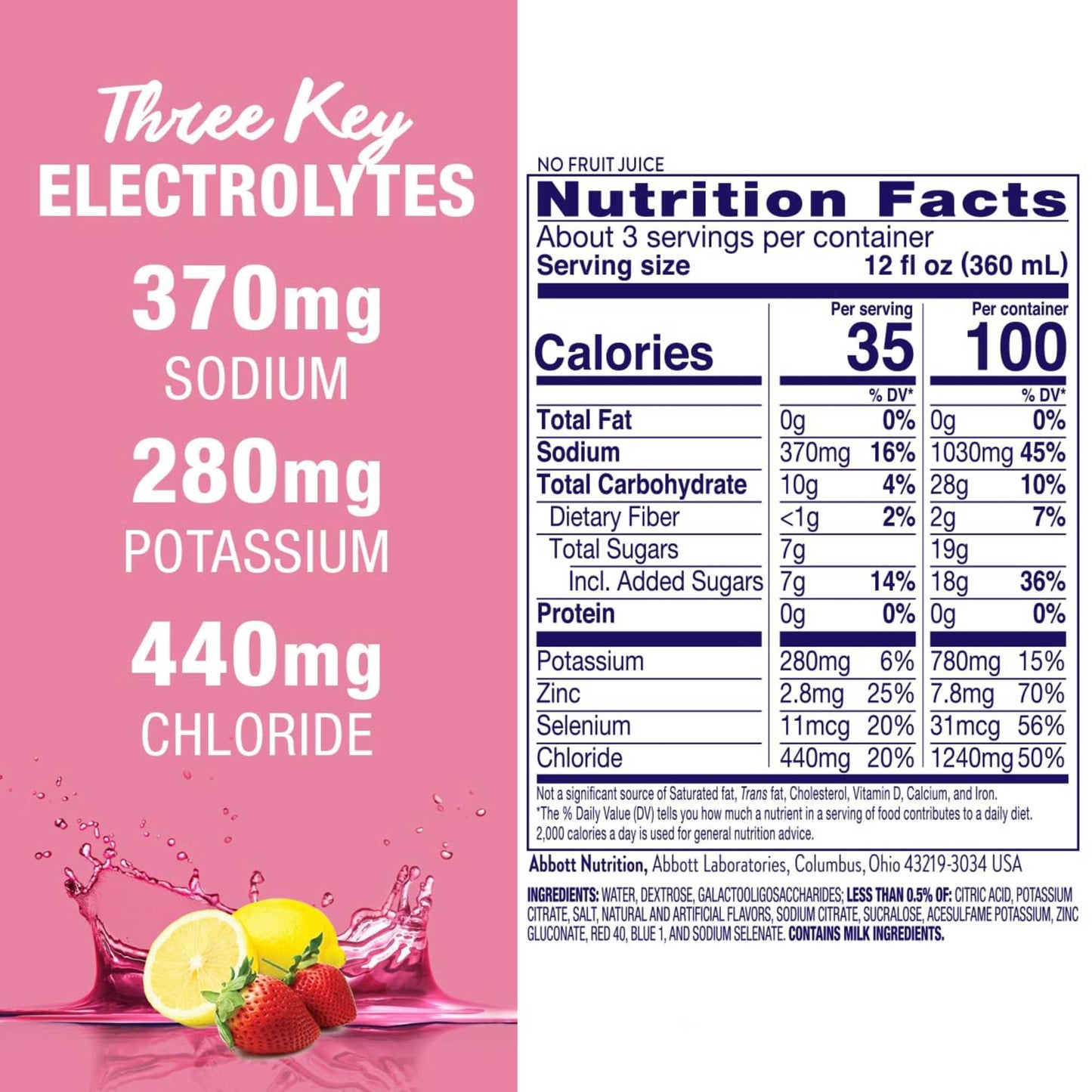 Pedialyte AdvancedCare Electrolyte Solution - Strawberry Lemonade