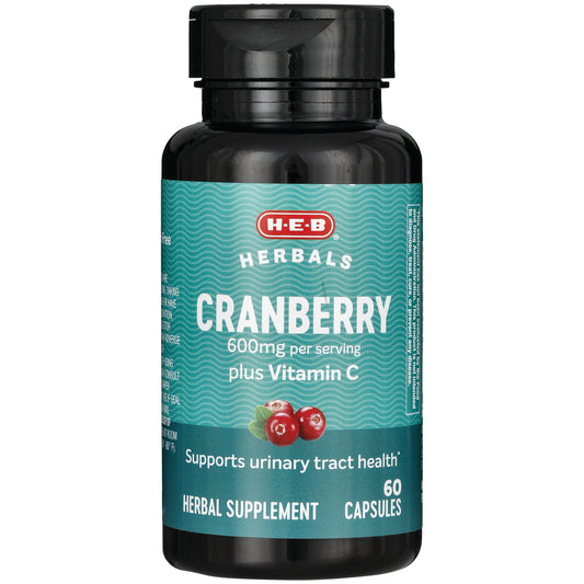 H-E-B Herbals Cranberry plus Vitamin C Capsules - 600 mg