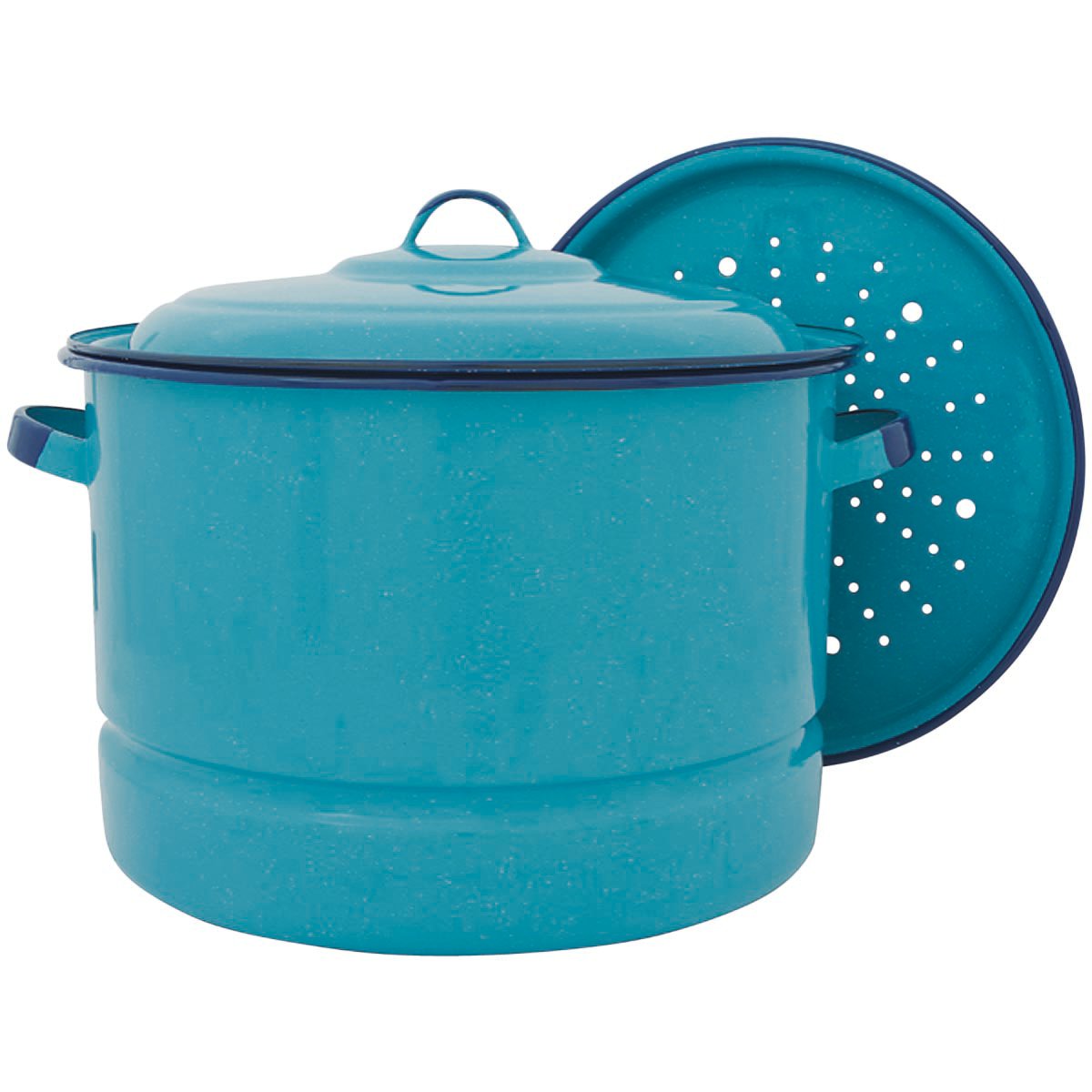 Cinsa Turquoise Blue Steamer Pot with Lid & Trivet