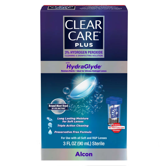 CLEAR CARE Travel Size HydraGlyde Contact Lens Cleaning & Disinfecting Solution & Case