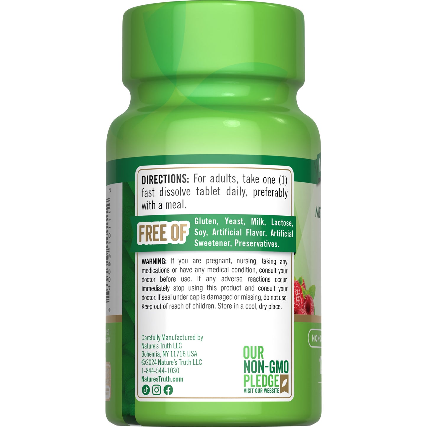 Nature's Truth Methylcobalamin B-12 1000mcg Fast-Dissolve Tablets - Berry Flavor
