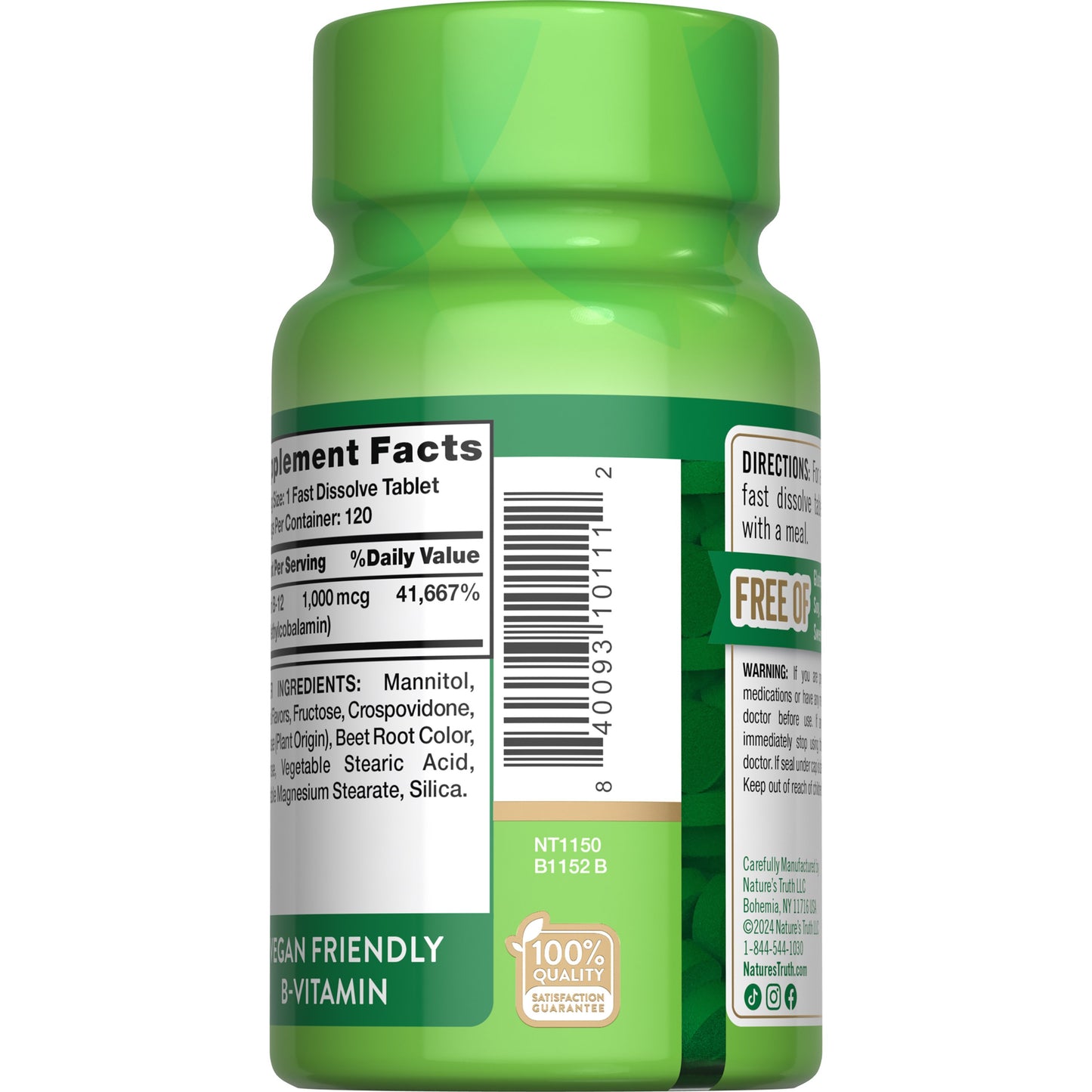 Nature's Truth Methylcobalamin B-12 1000mcg Fast-Dissolve Tablets - Berry Flavor