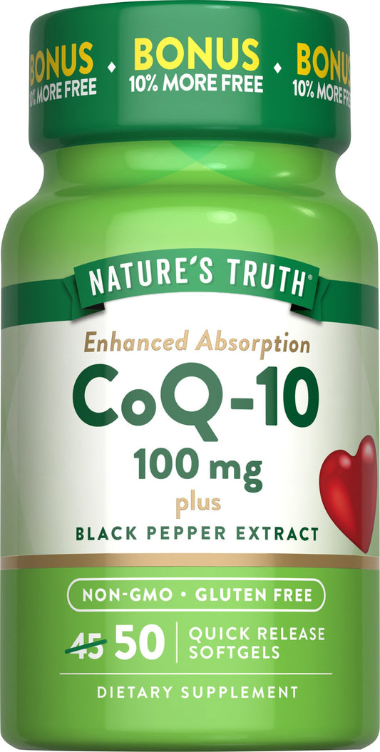 Nature's Truth Enhanced Absorption CoQ-10 100mg Quick-Release Softgels