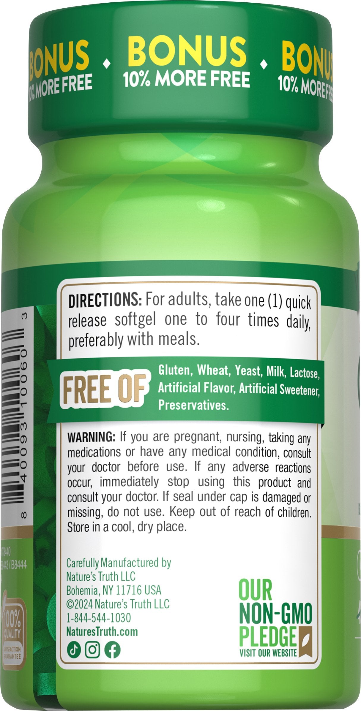 Nature's Truth Enhanced Absorption CoQ-10 100mg Quick-Release Softgels