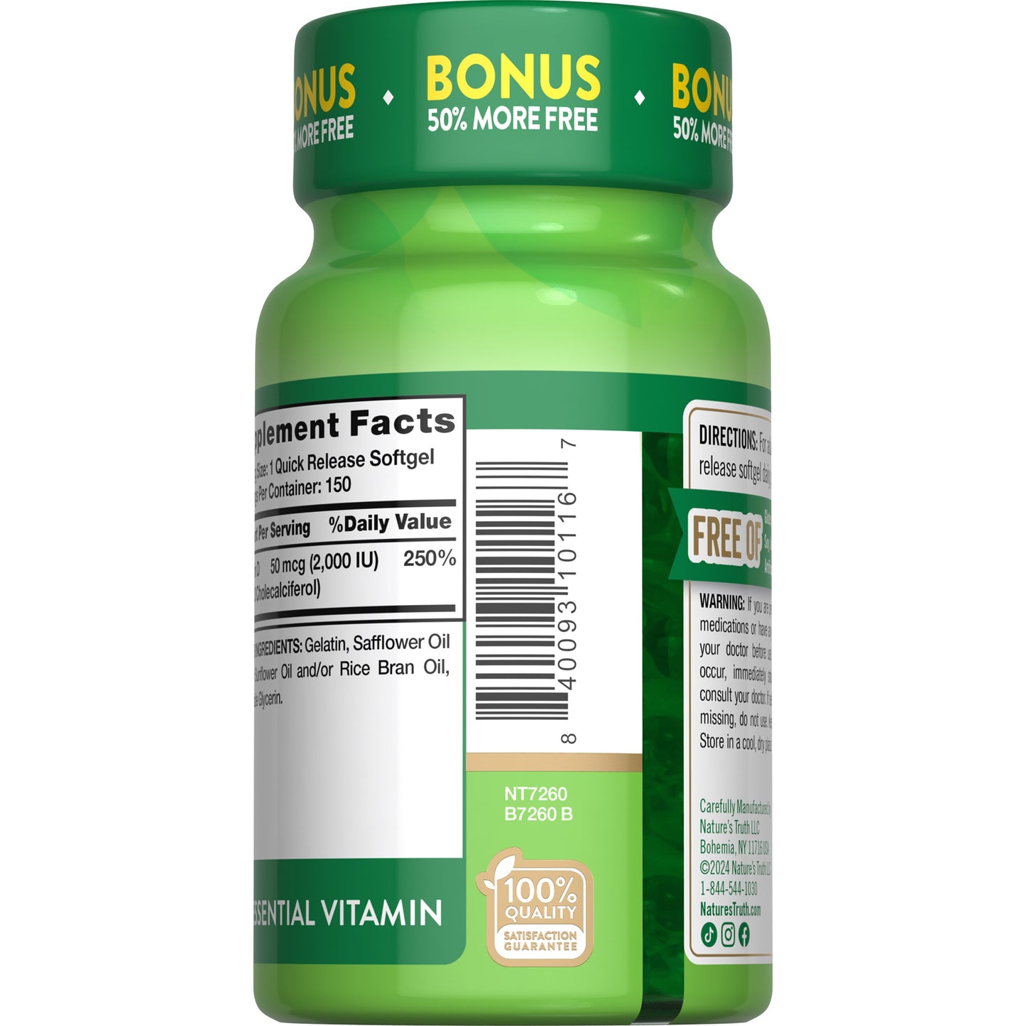 Nature's Truth High Potency Vitamin D3 2000 IU