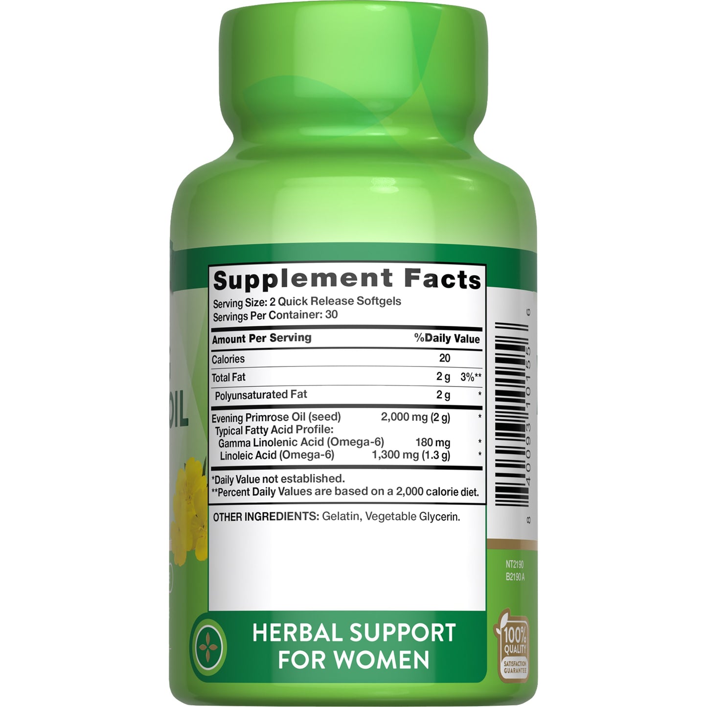 Nature's Truth Cold-Pressed Evening Primrose Oil 2000mg Quick-Release Softgels