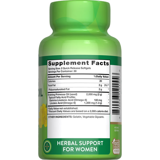 Nature's Truth Cold-Pressed Evening Primrose Oil 2000mg Quick-Release Softgels