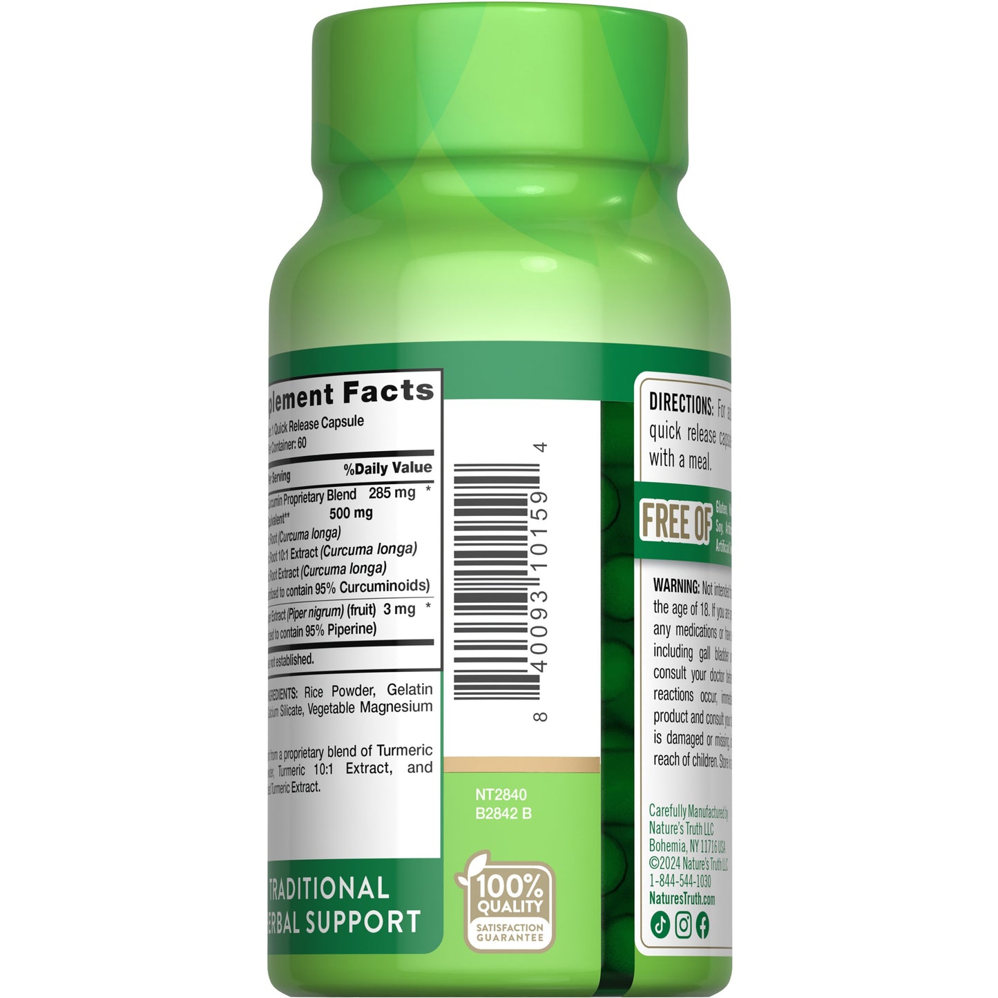 Nature's Truth Turmeric Curcumin Complex 500mg Quick-Release Capsules