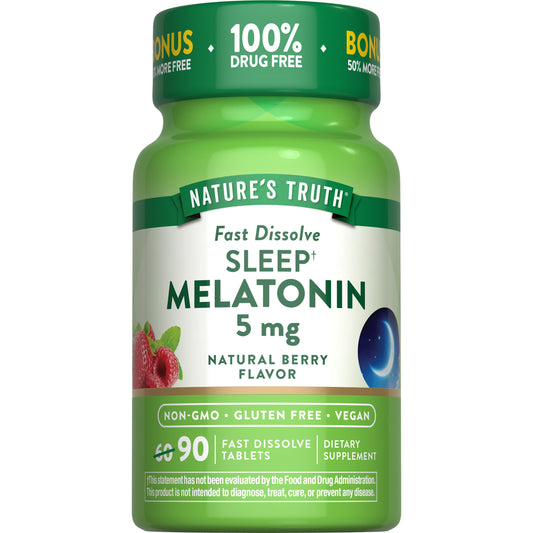 Nature's Truth Sleep Melatonin 5mg Fast-Dissolve Tablets - Berry Flavor