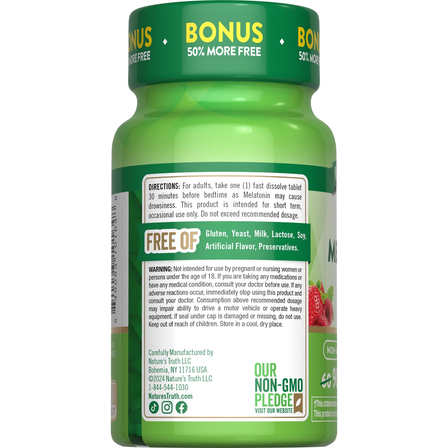Nature's Truth Sleep Melatonin 5mg Fast-Dissolve Tablets - Berry Flavor