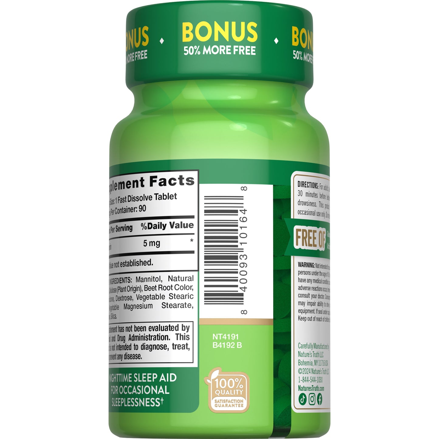 Nature's Truth Sleep Melatonin 5mg Fast-Dissolve Tablets - Berry Flavor