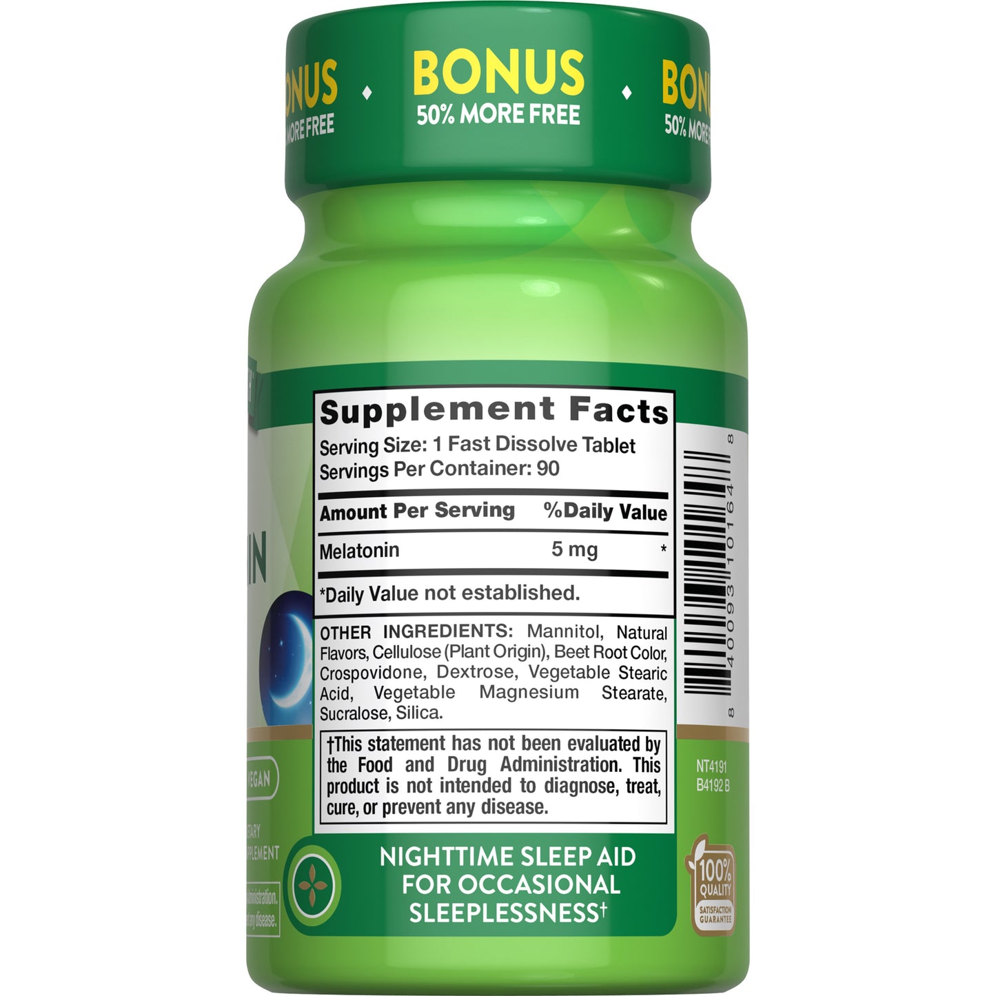 Nature's Truth Sleep Melatonin 5mg Fast-Dissolve Tablets - Berry Flavor