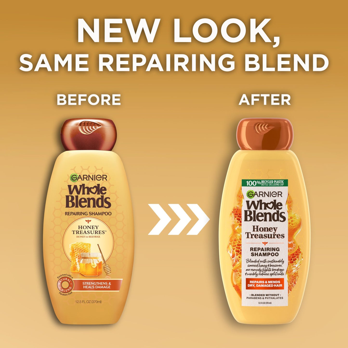 Garnier Whole Blends Honey Treasures Repairing Shampoo, For Damaged Hair