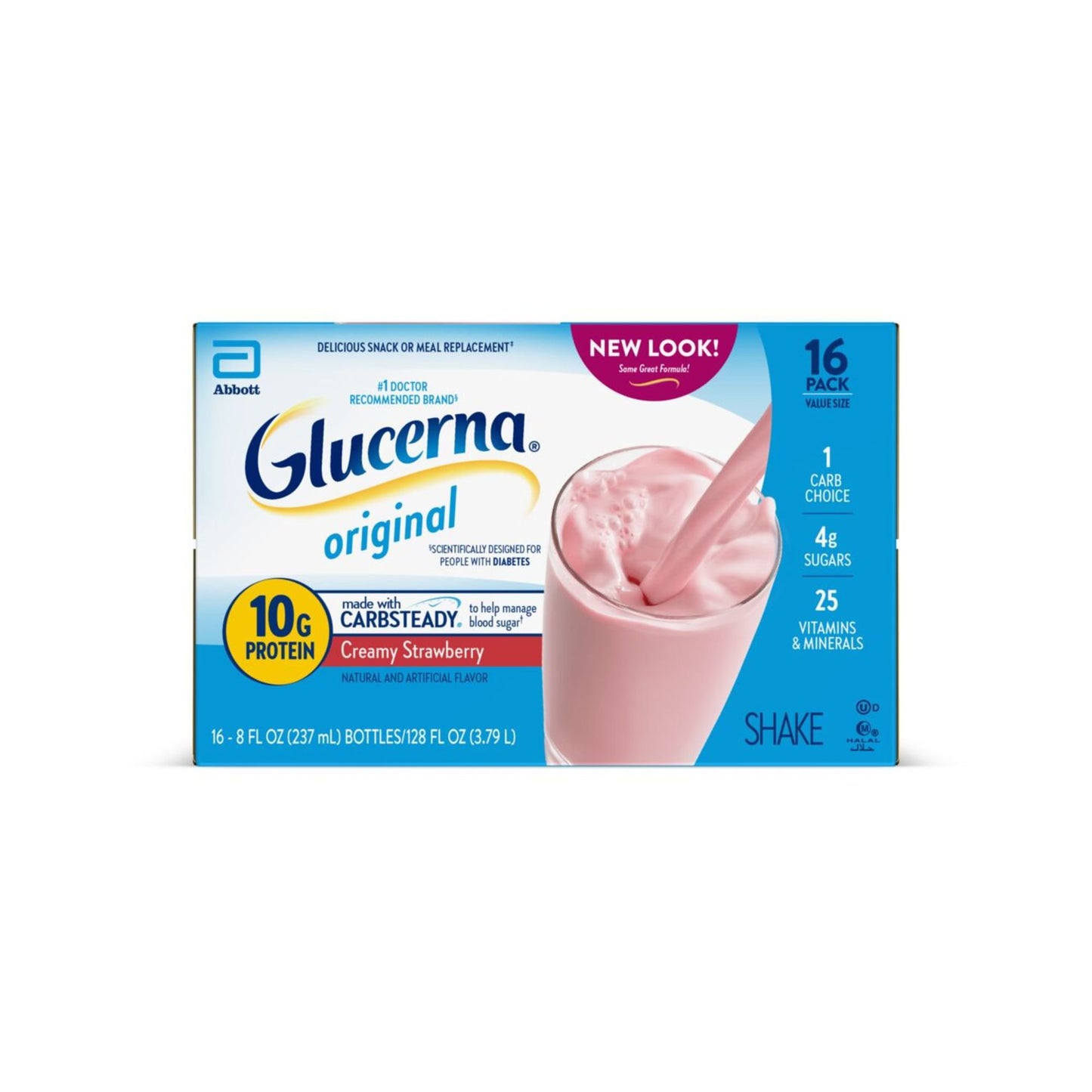 Glucerna 10g Protein Diabetes Nutritional Shake - Creamy Strawberry, 8 fl oz Bottles