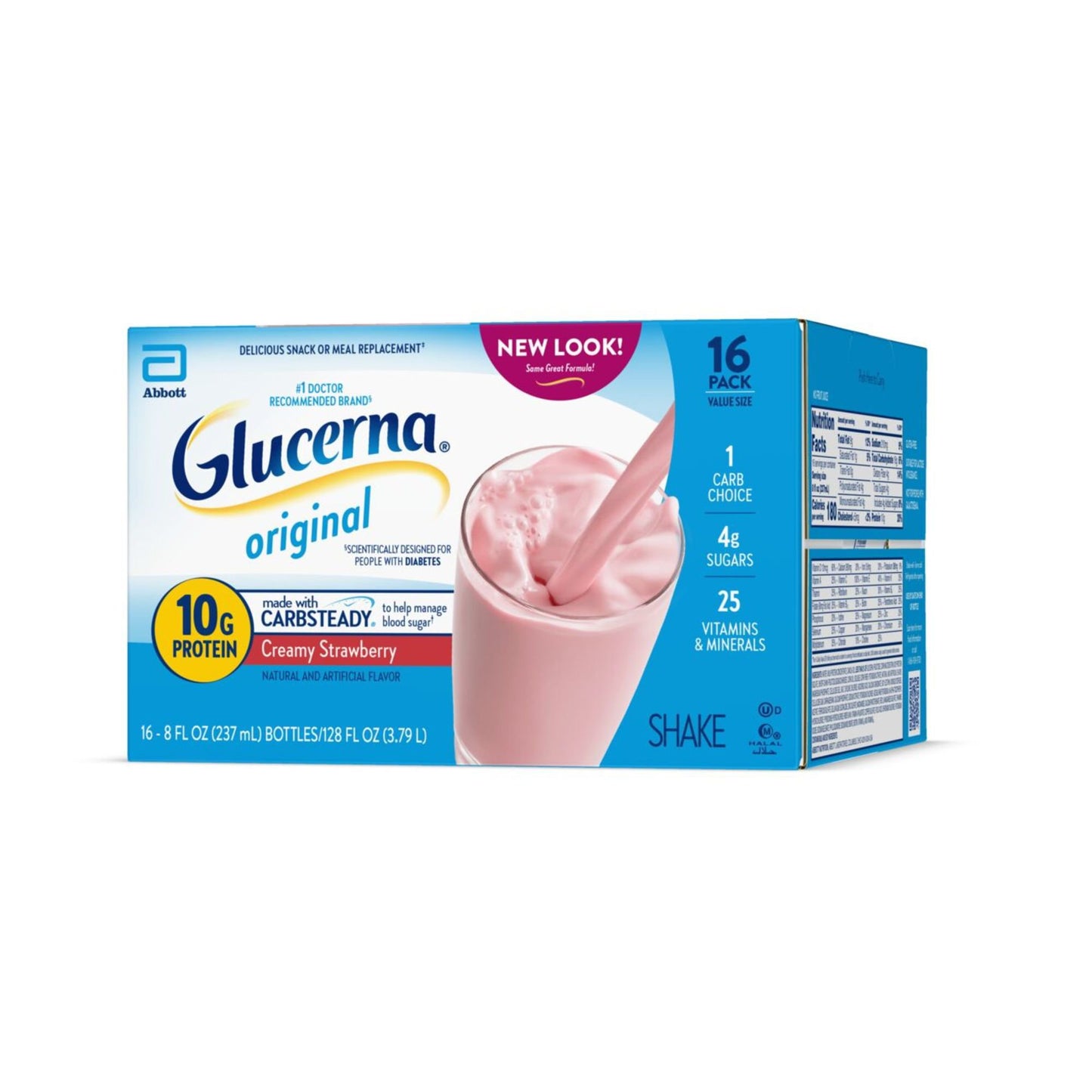 Glucerna 10g Protein Diabetes Nutritional Shake - Creamy Strawberry, 8 fl oz Bottles
