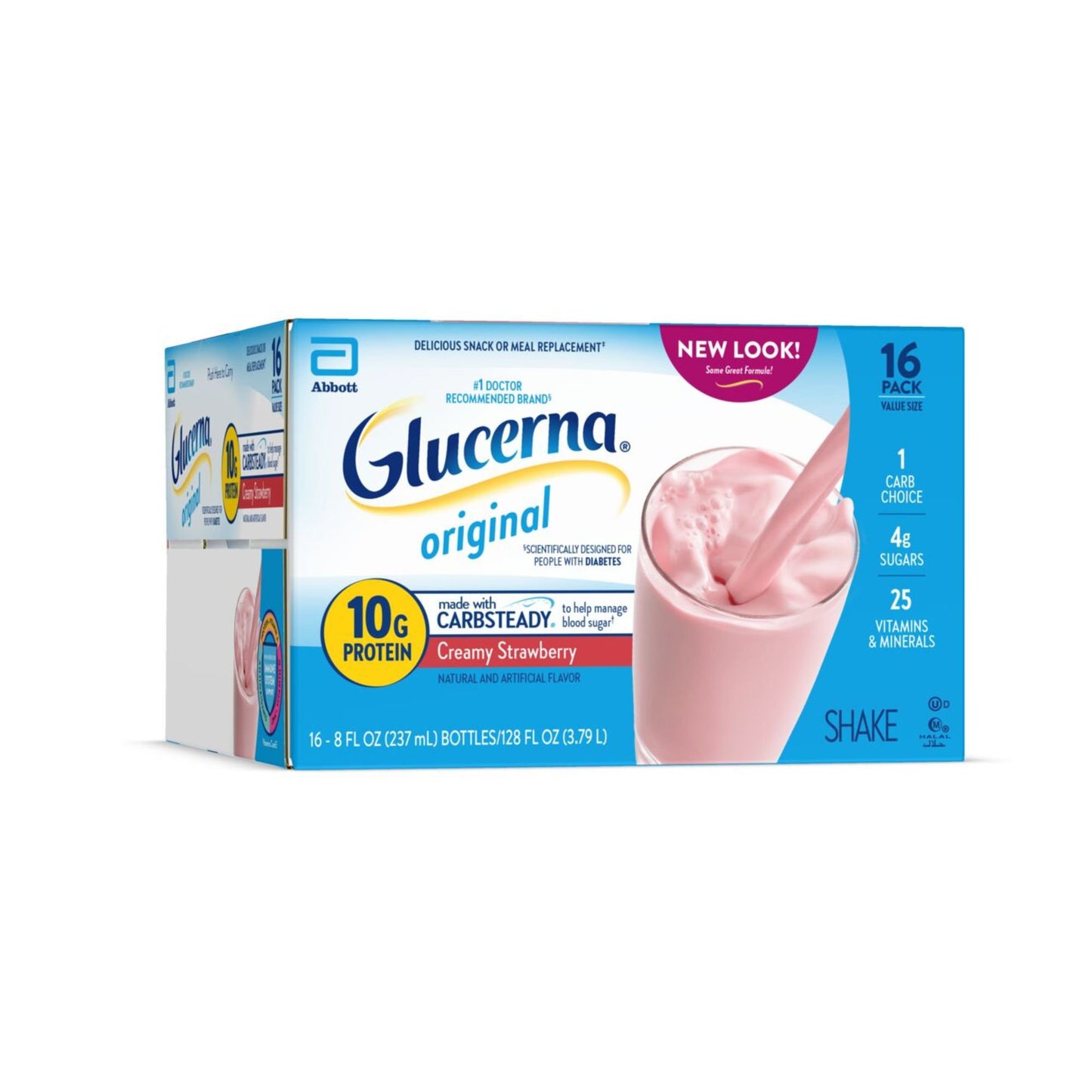 Glucerna 10g Protein Diabetes Nutritional Shake - Creamy Strawberry, 8 fl oz Bottles