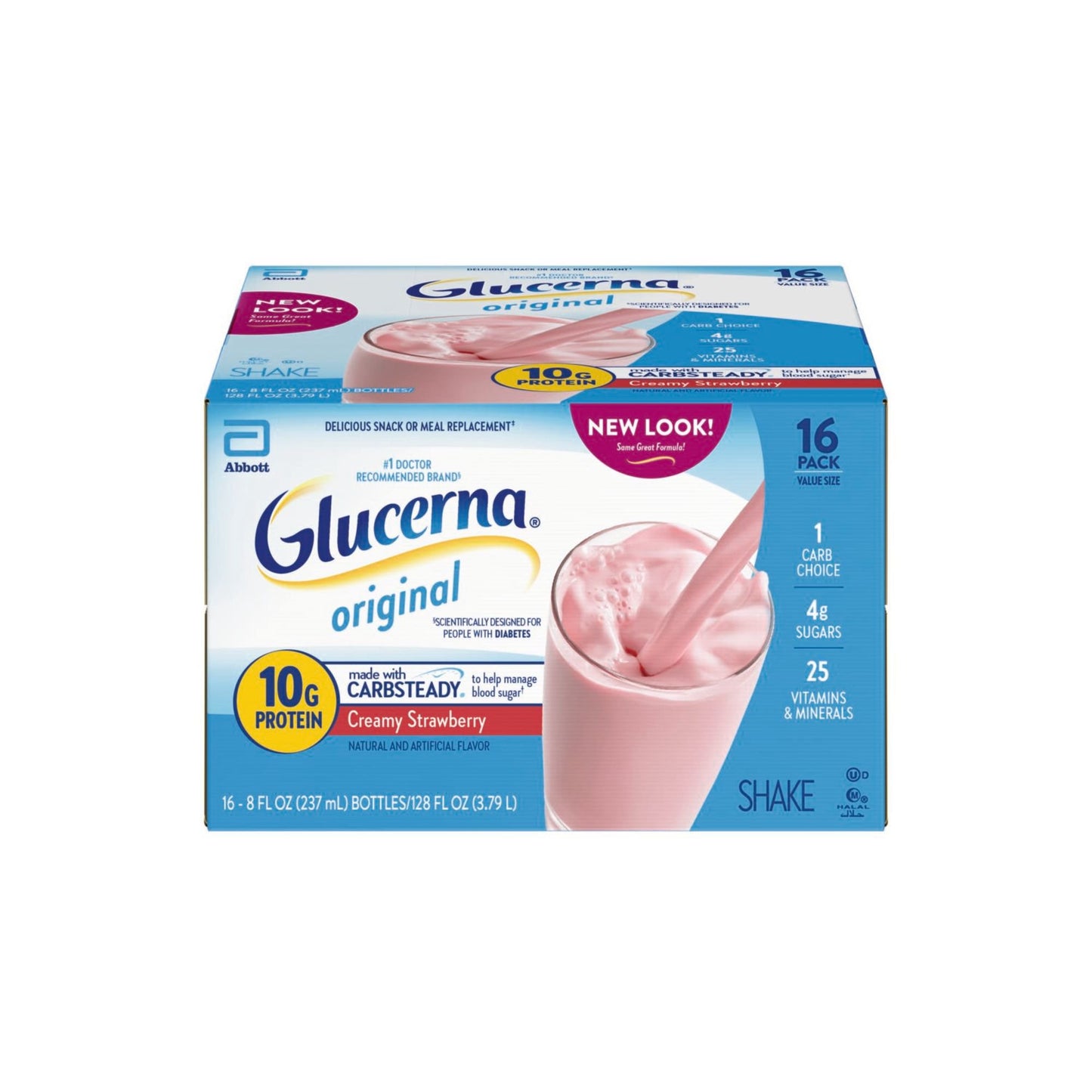 Glucerna 10g Protein Diabetes Nutritional Shake - Creamy Strawberry, 8 fl oz Bottles
