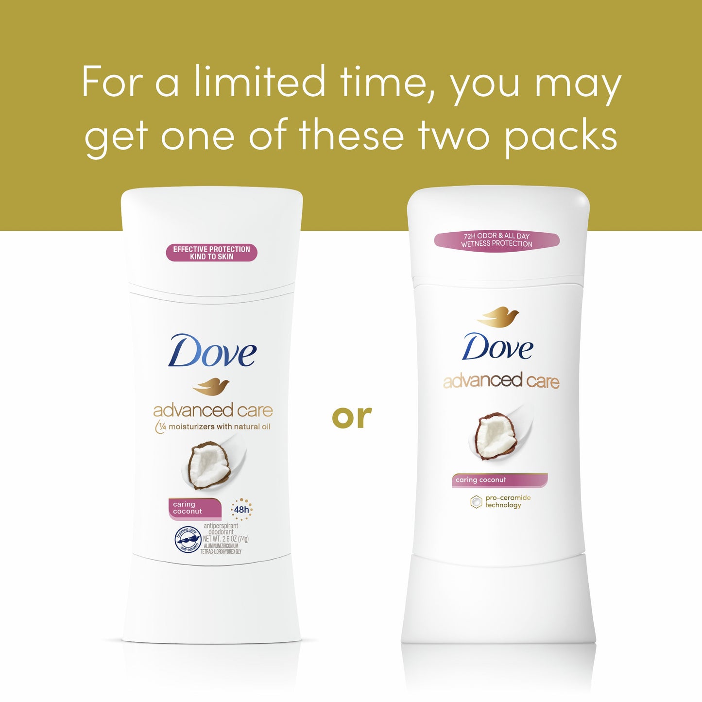 Dove Advanced Care Antiperspirant Deodorant - Coconut