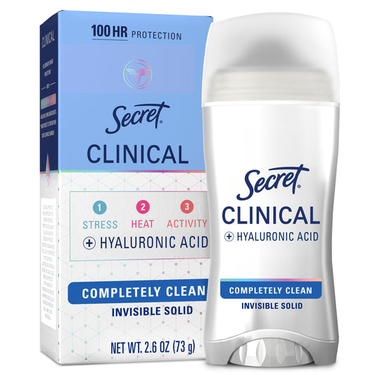 Secret Clinical Strength Invisible Solid Antiperspirant And Deodorant - Completely Clean