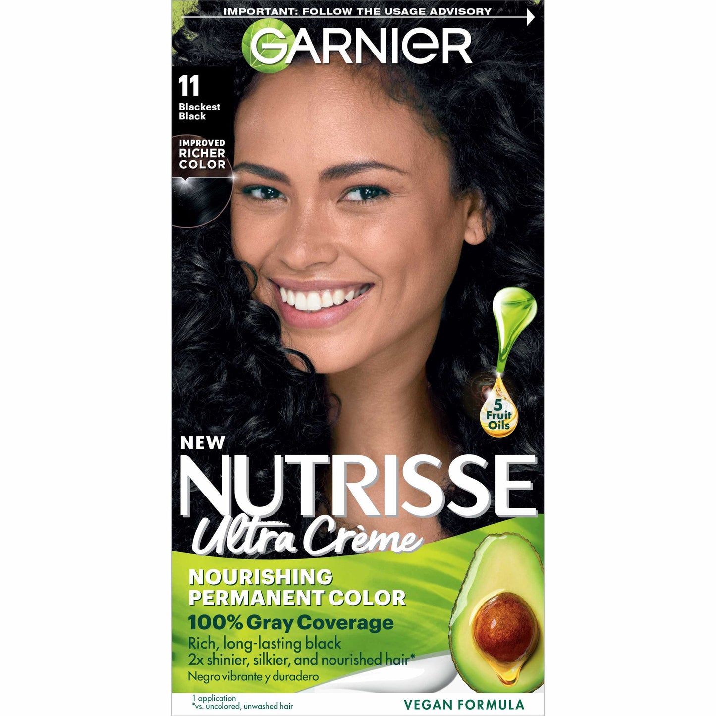 Garnier Nutrisse Ultra Crème Nourishing Permanent Color - 11 Blackest Black