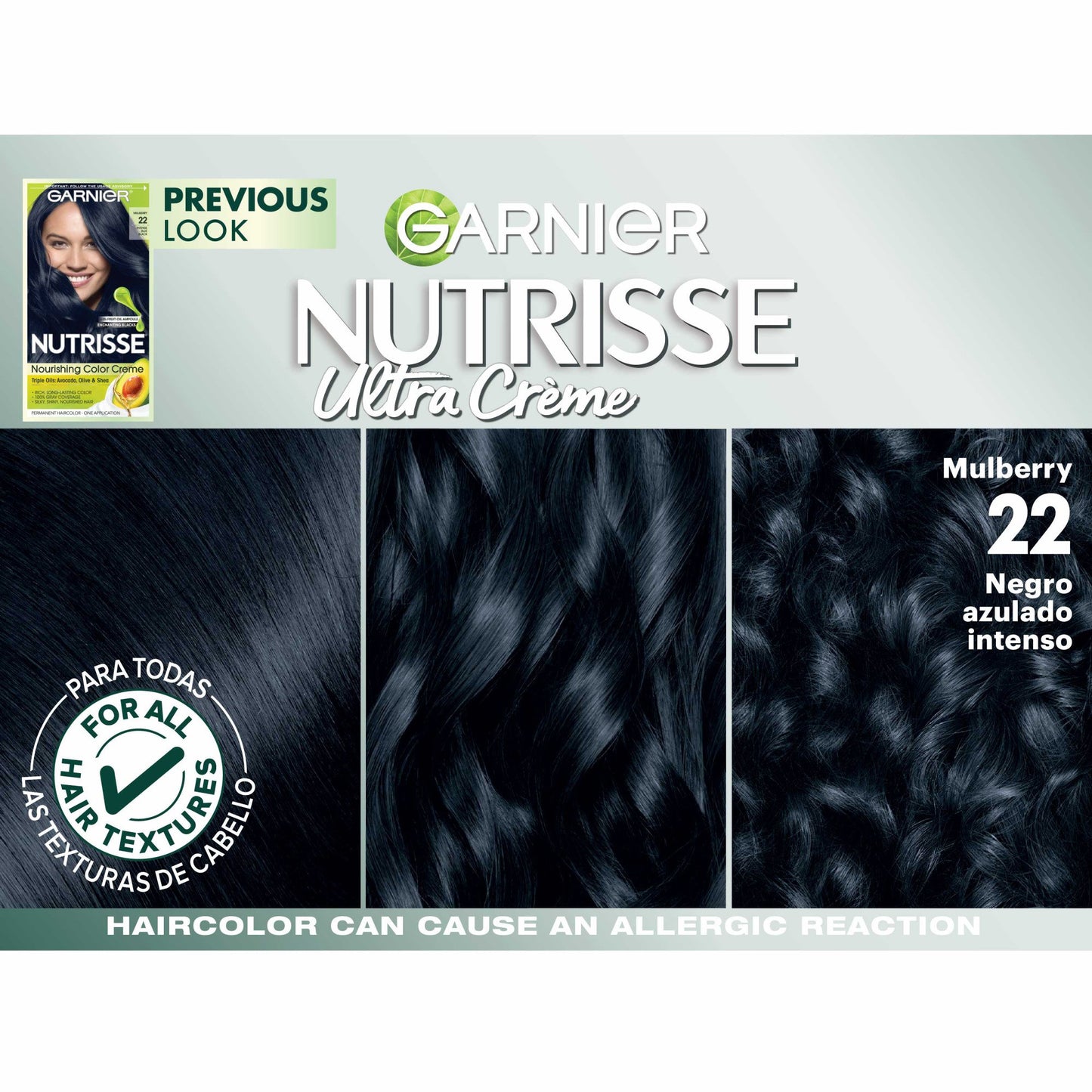 Garnier Nutrisse Nourishing Hair Color Creme - 22 Intense Blue Black (Mulberry)