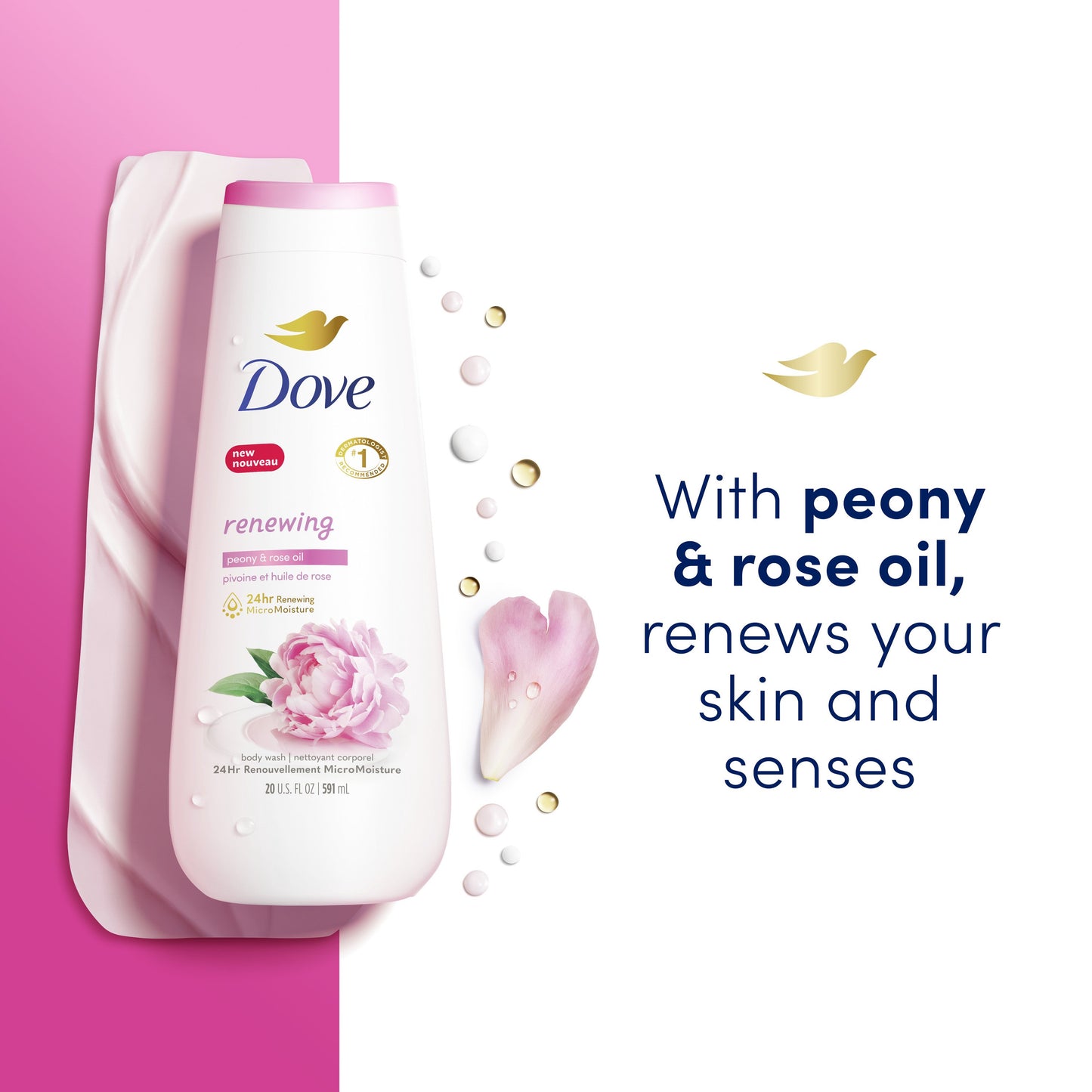 Dove Renewing  Body Wash - Peony & Rose Oil