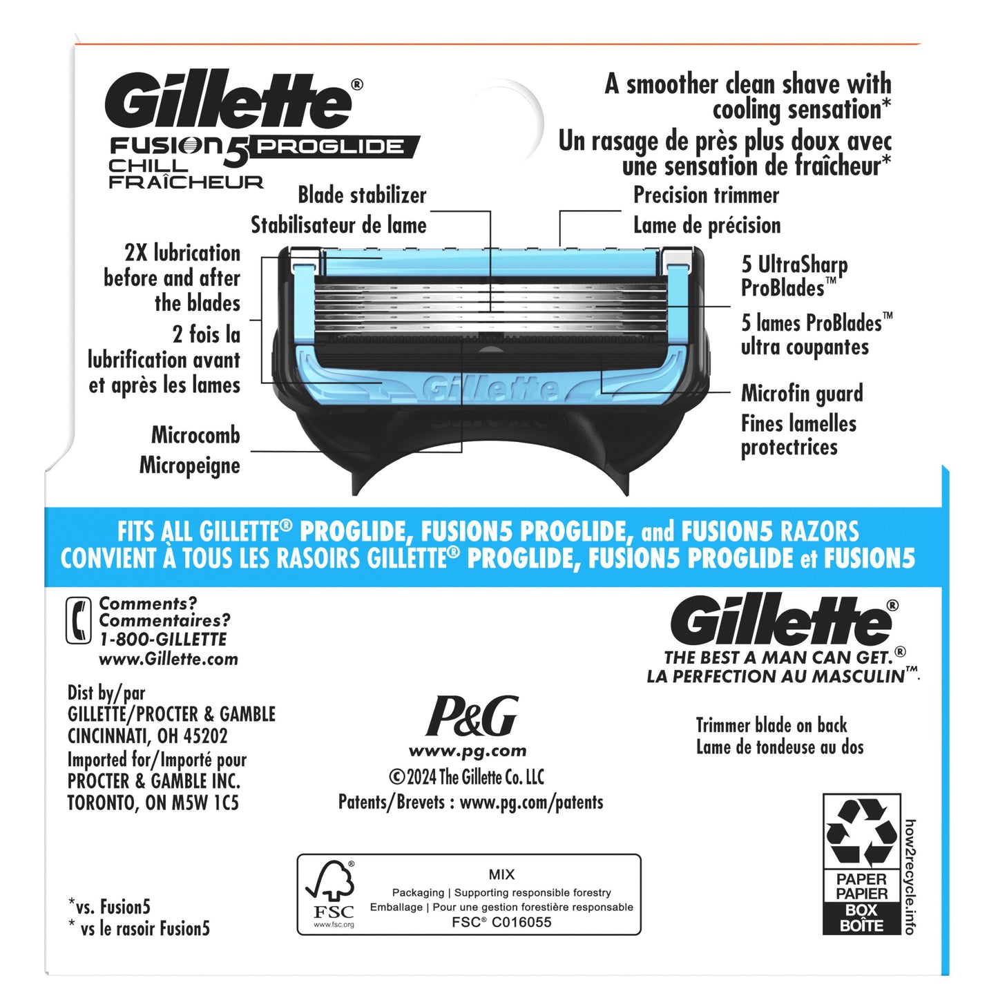 Gillette ProGlide Chill Razor Blade Refills