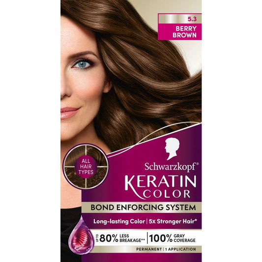 Schwarzkopf Keratin Color Permanent Hair Color - 5.3 Berry Brown