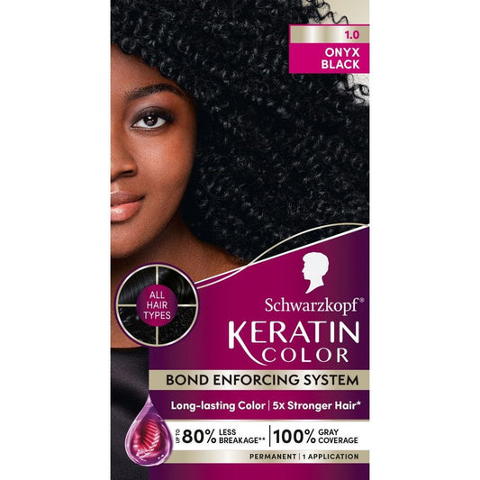 Schwarzkopf Keratin Color Permanent Hair Color - 1.0 Black Onyx