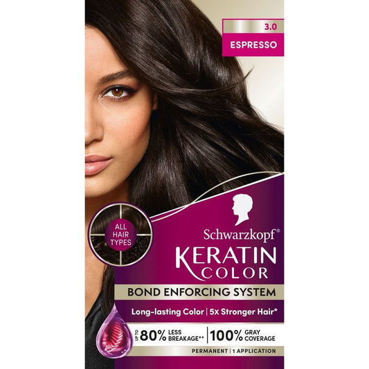 Schwarzkopf Keratin Color Permanent Hair Color - 3.0 Espresso