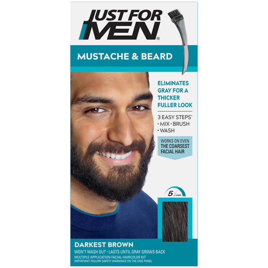 Just For Men Mustache & Beard Facial Haircolor Kit - Darkest Brown