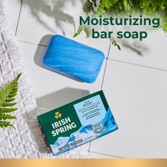 Irish Spring Icy Blast Deodorant Bar Soap for Men