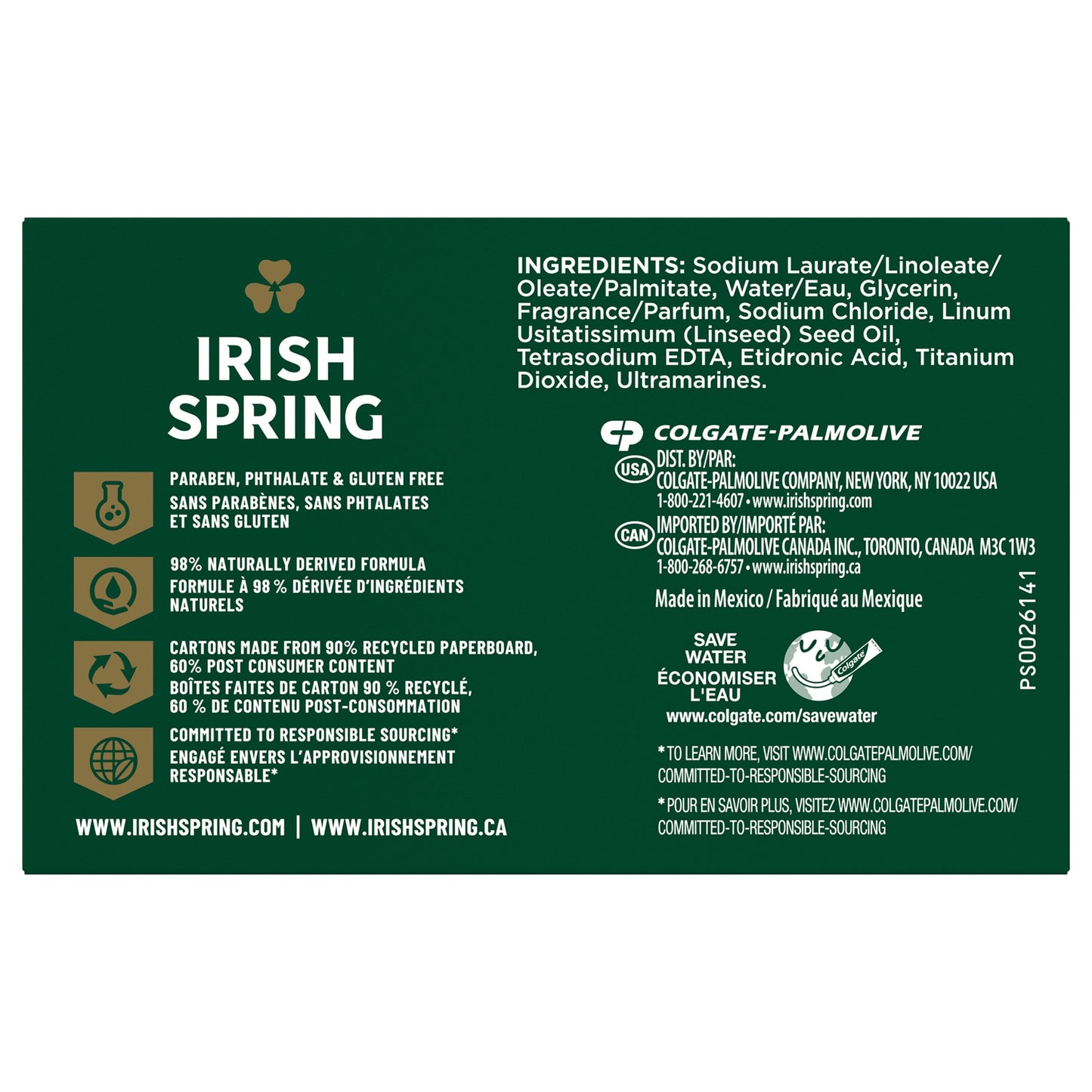 Irish Spring Icy Blast Deodorant Bar Soap for Men
