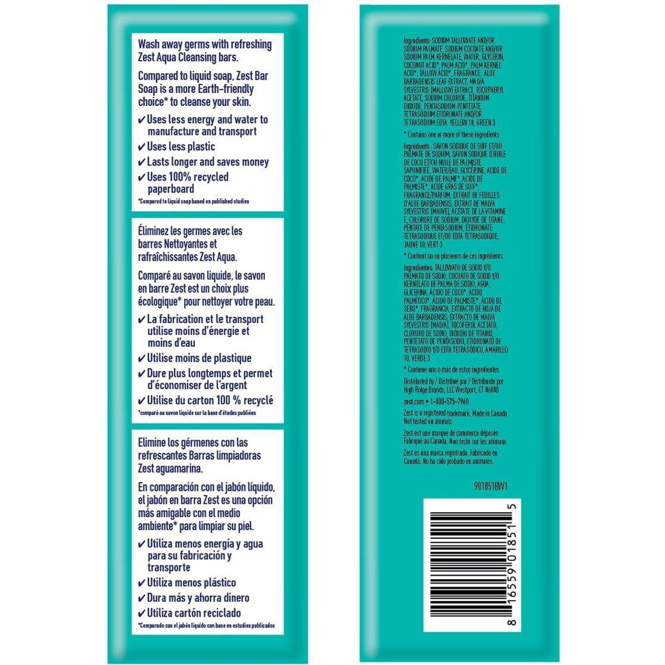 Zest Aqua Refreshing Bar Soap