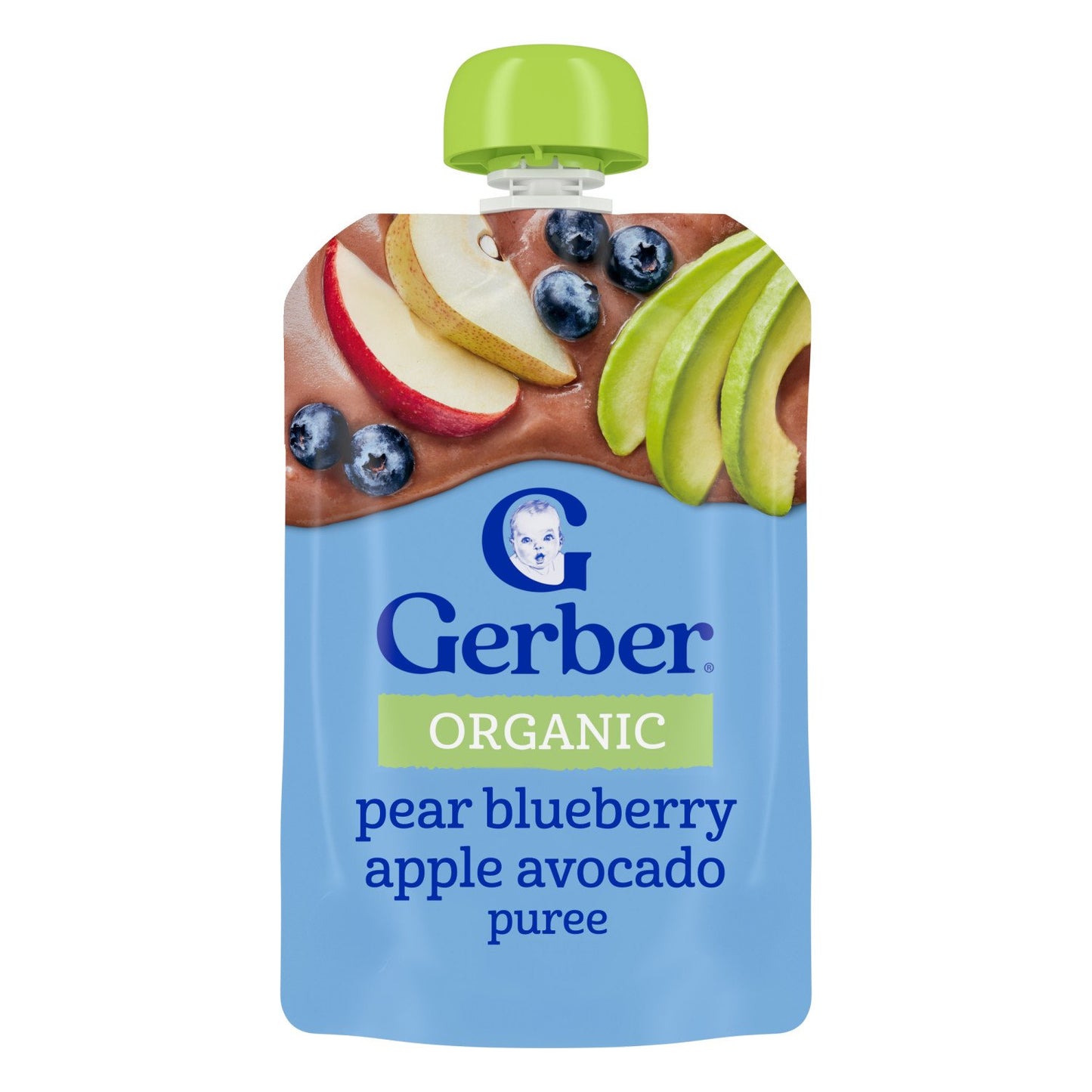 Gerber Organic for Baby Food Pouch - Pear Blueberry Apple & Avocado
