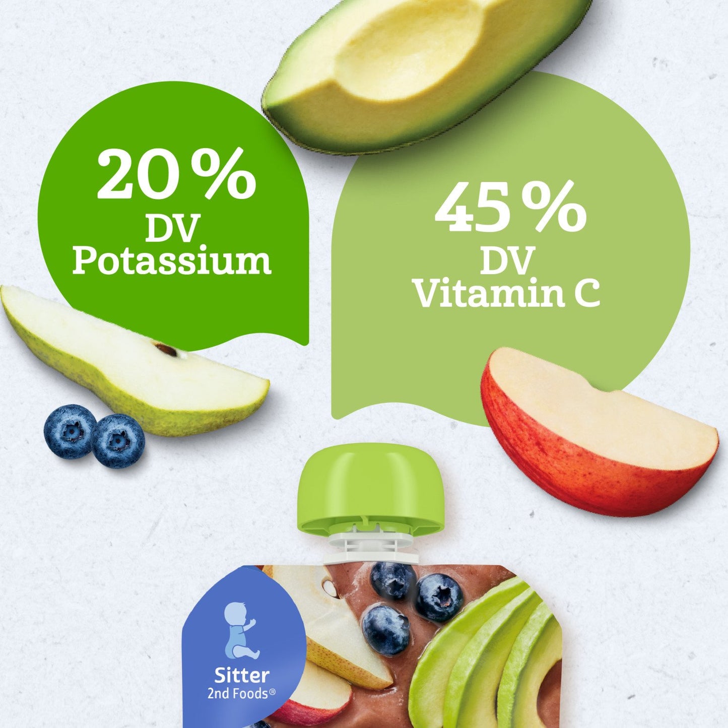 Gerber Organic for Baby Food Pouch - Pear Blueberry Apple & Avocado