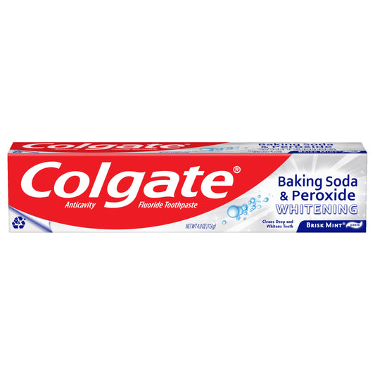 Colgate Baking Soda & Peroxide Whitening Anticavity Toothpaste - Brisk Mint