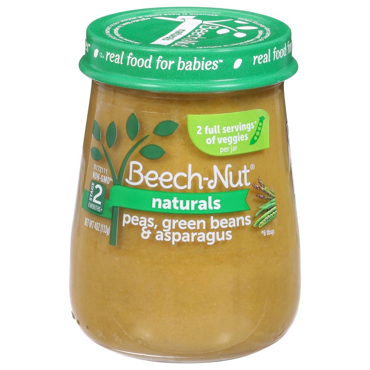Beech-Nut Naturals Stage 2 Baby Food - Peas Green Beans & Asparagus
