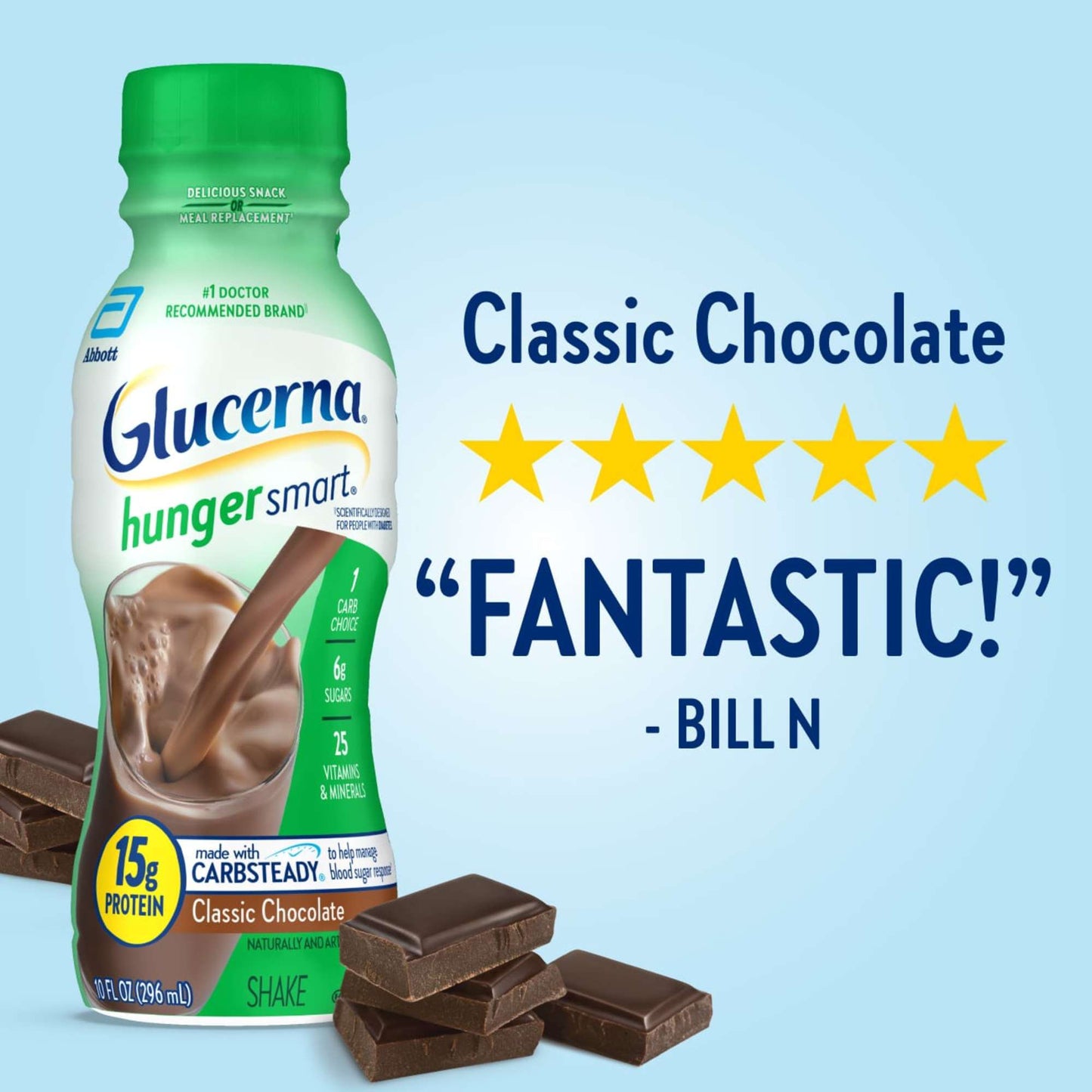 Glucerna Hunger Smart Shakes, 15g Protein - Classic Chocolate