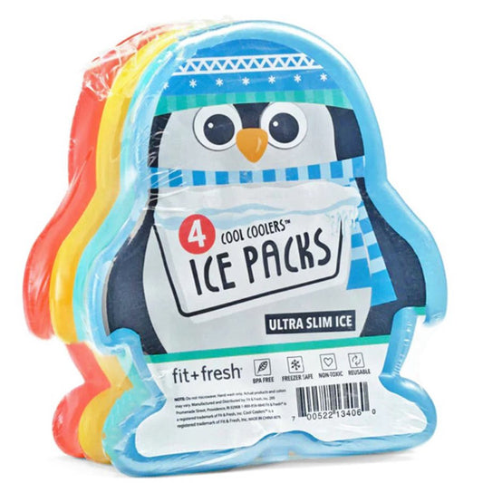Fit + Fresh Cool Coolers Shaped Penguins Slim Ice Packs