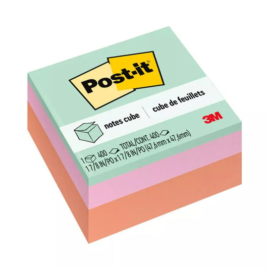 Post-it Cubed Sticky Notes - Assorted Pastels, 400 Ct