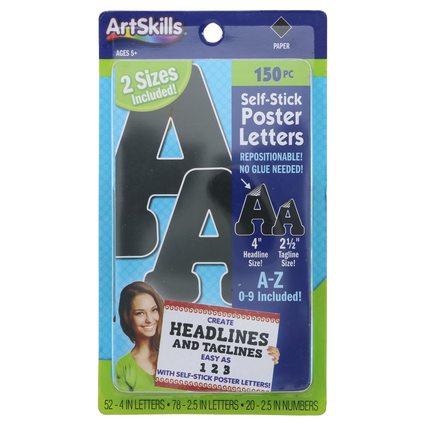 ArtSkills Black Combo Pack Self Stick Poster Letters