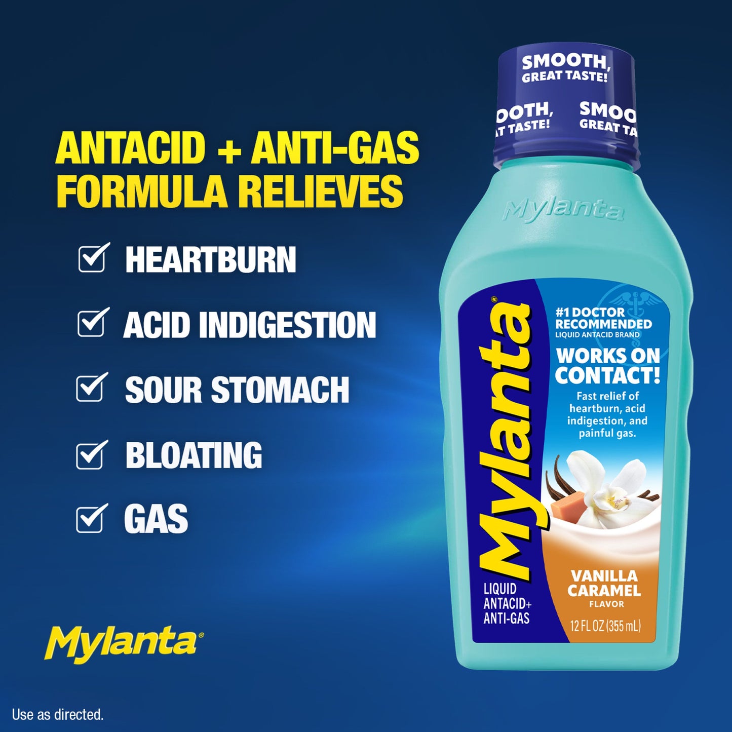 Mylanta Antacid & Anti-Gas Liquid - Vanilla Caramel