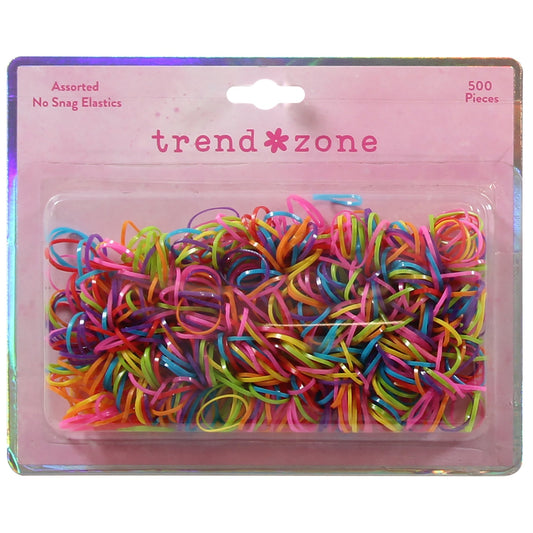 Trend Zone Bright No Snag Polyband Hair Elastics Multicolor