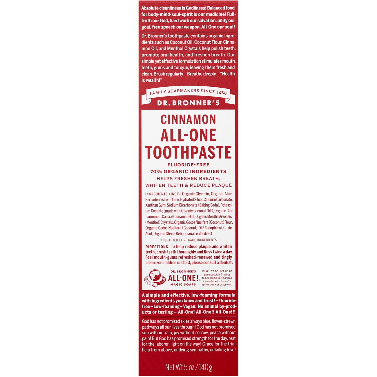 Dr. Bronner's All-One Toothpaste - Cinnamon