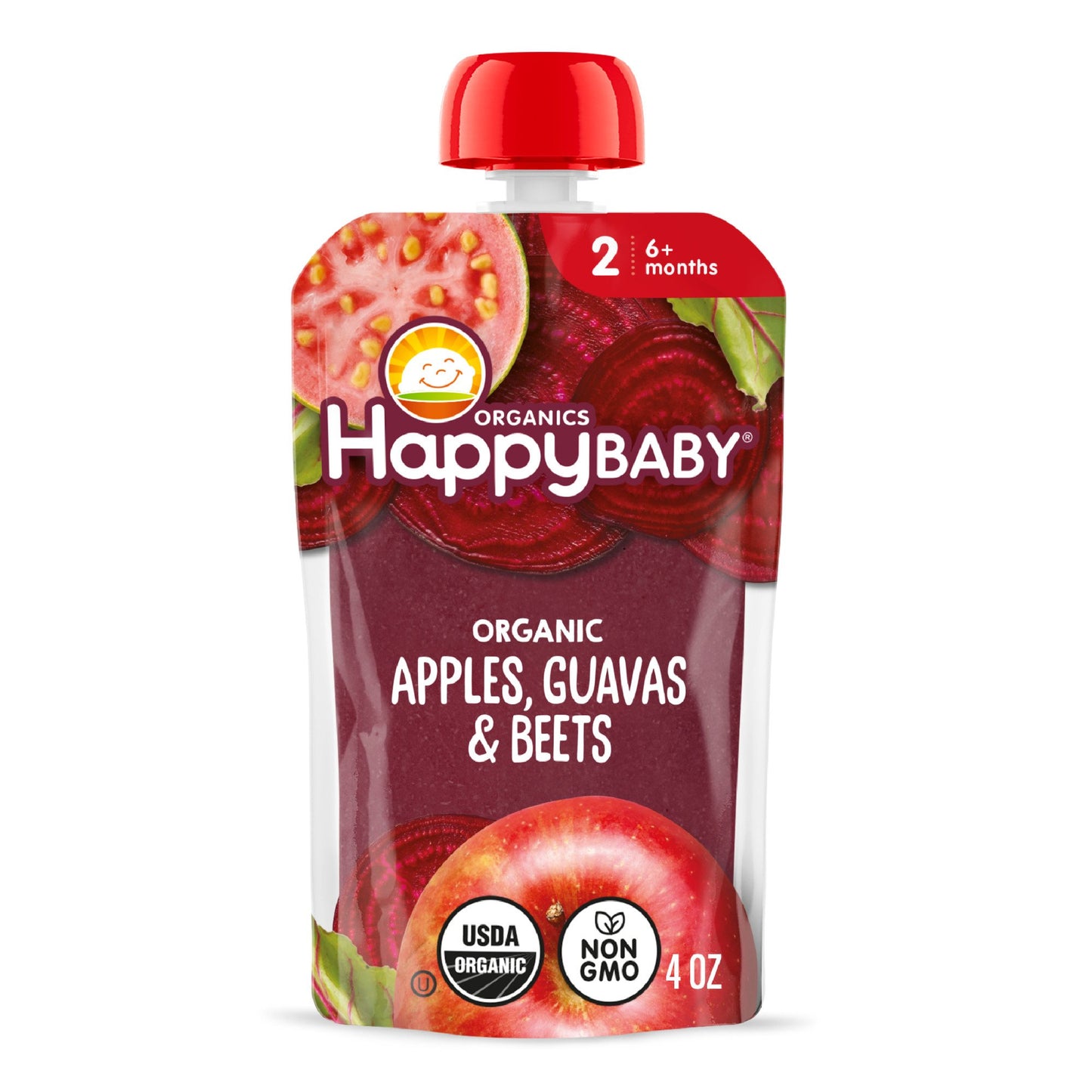 Happy Baby Organics Stage 2 Pouch - Apples Guavas & Beets